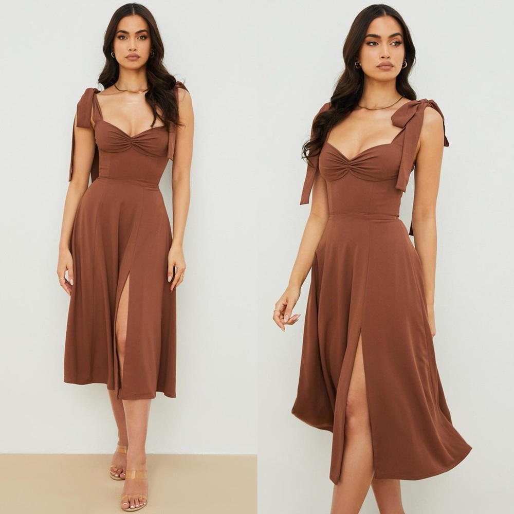 HOUSE OF CB 'Alicia' Cocoa Midi Sundress - Picture 3 of 13